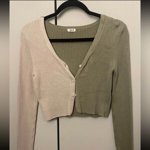 GARAGE Beige/Green Cardigan